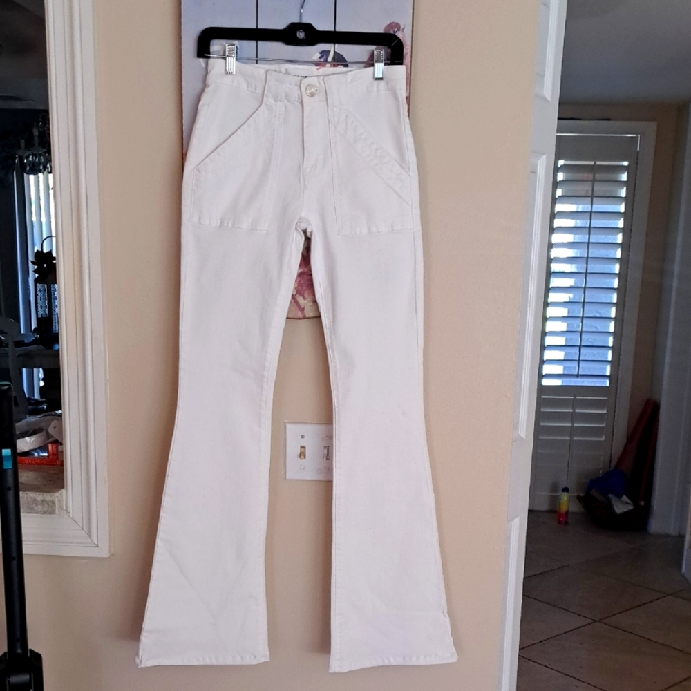 Frame Denim Women's Flare Jeans in Cream